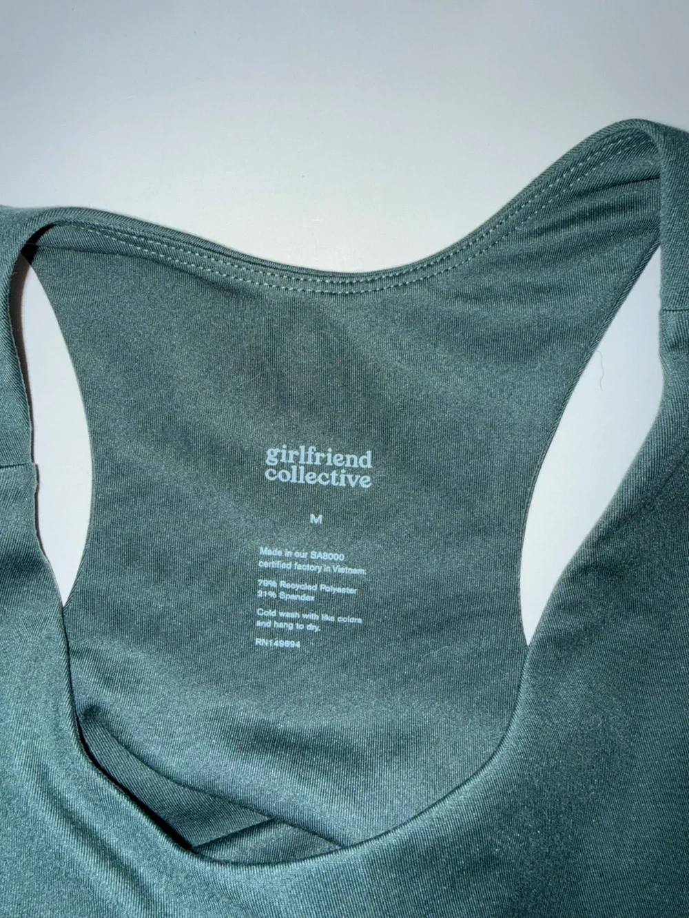 Dark Green Girlfriend Collective Bra Tank